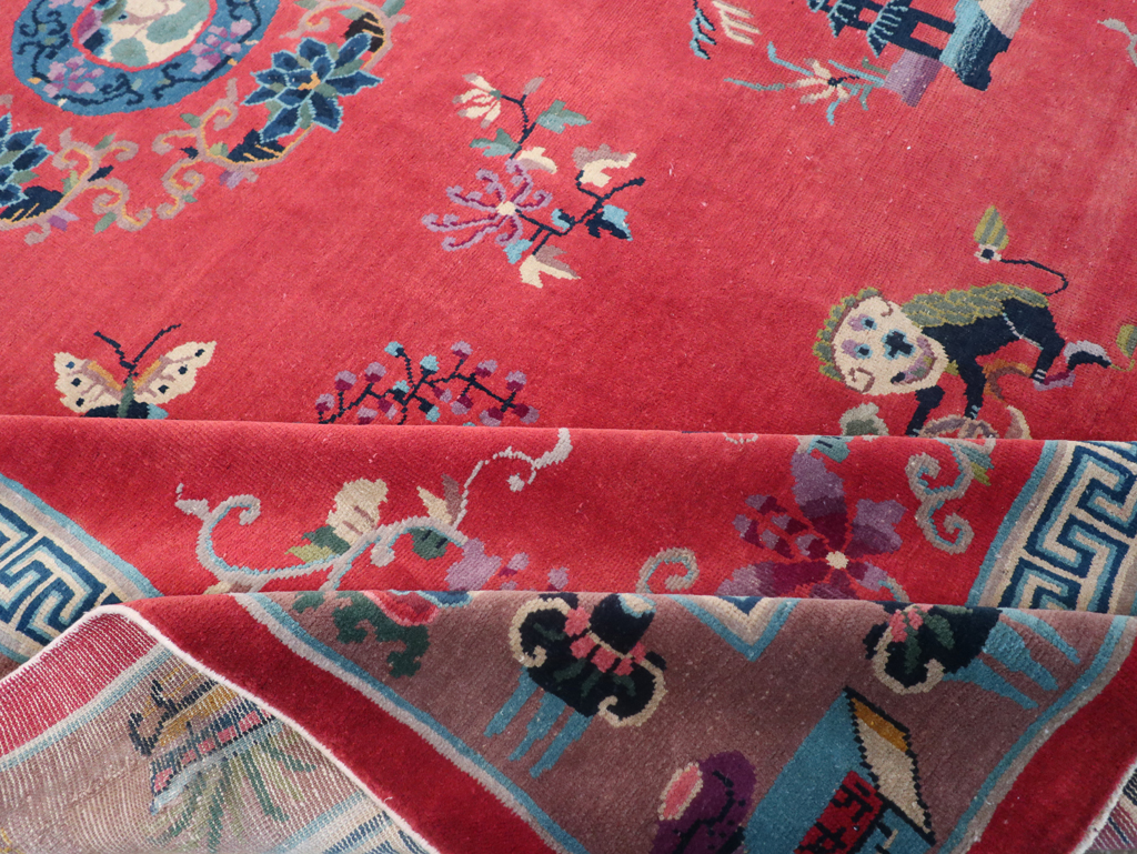 Vintage Chinese Art Deco Pictorial Room Size Carpet, No.31359 - Gss