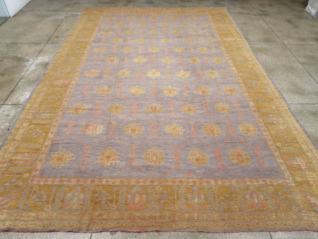 Antique Turkish Oushak Large Carpet, No.31372 - Gss