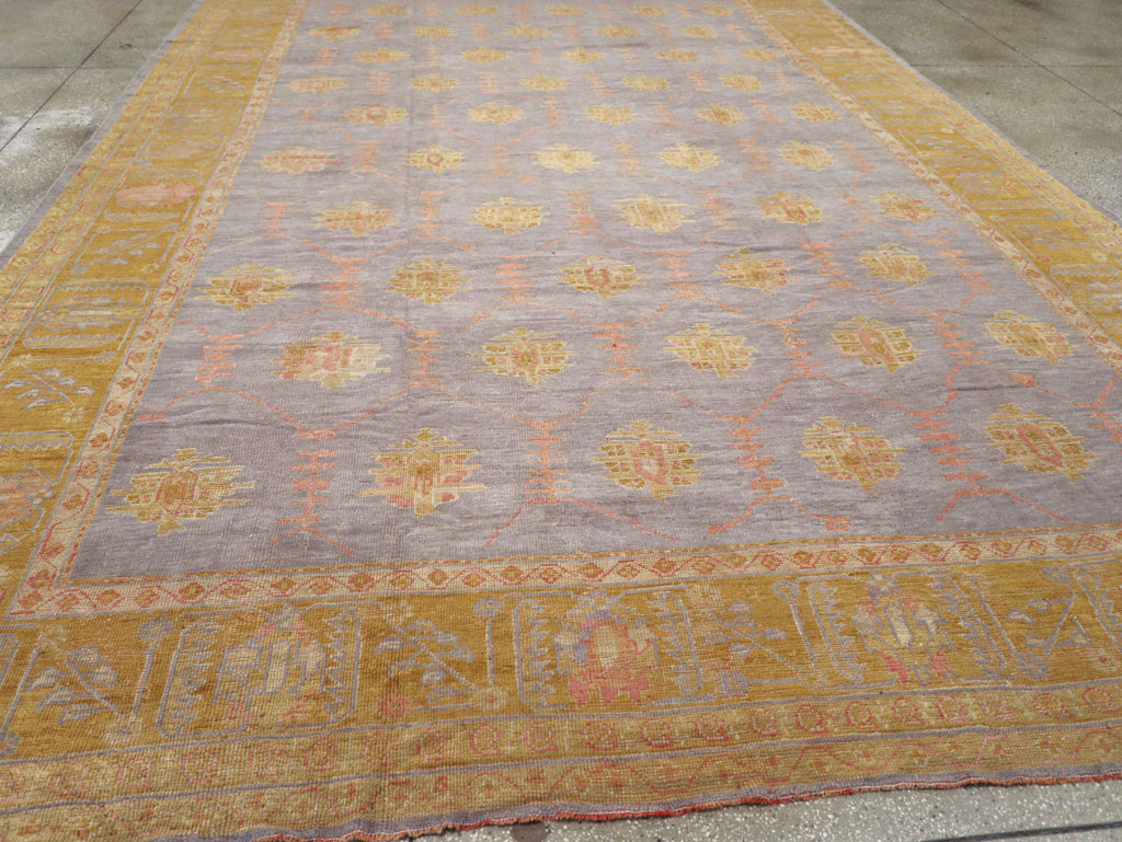 Antique Turkish Oushak Large Carpet, No.31372 - Gss