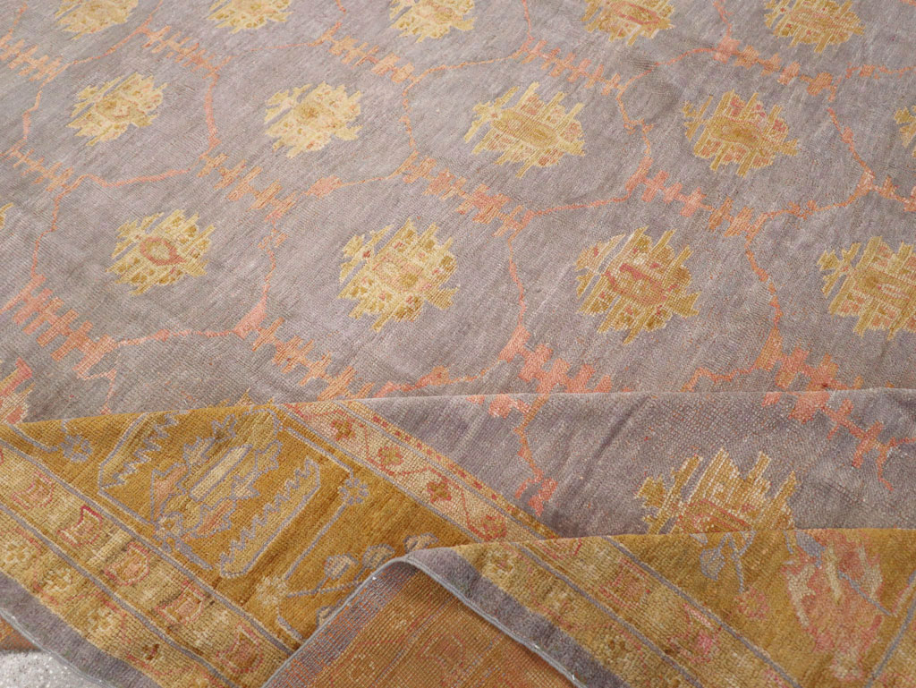 Antique Turkish Oushak Large Carpet, No.31372 - Gss