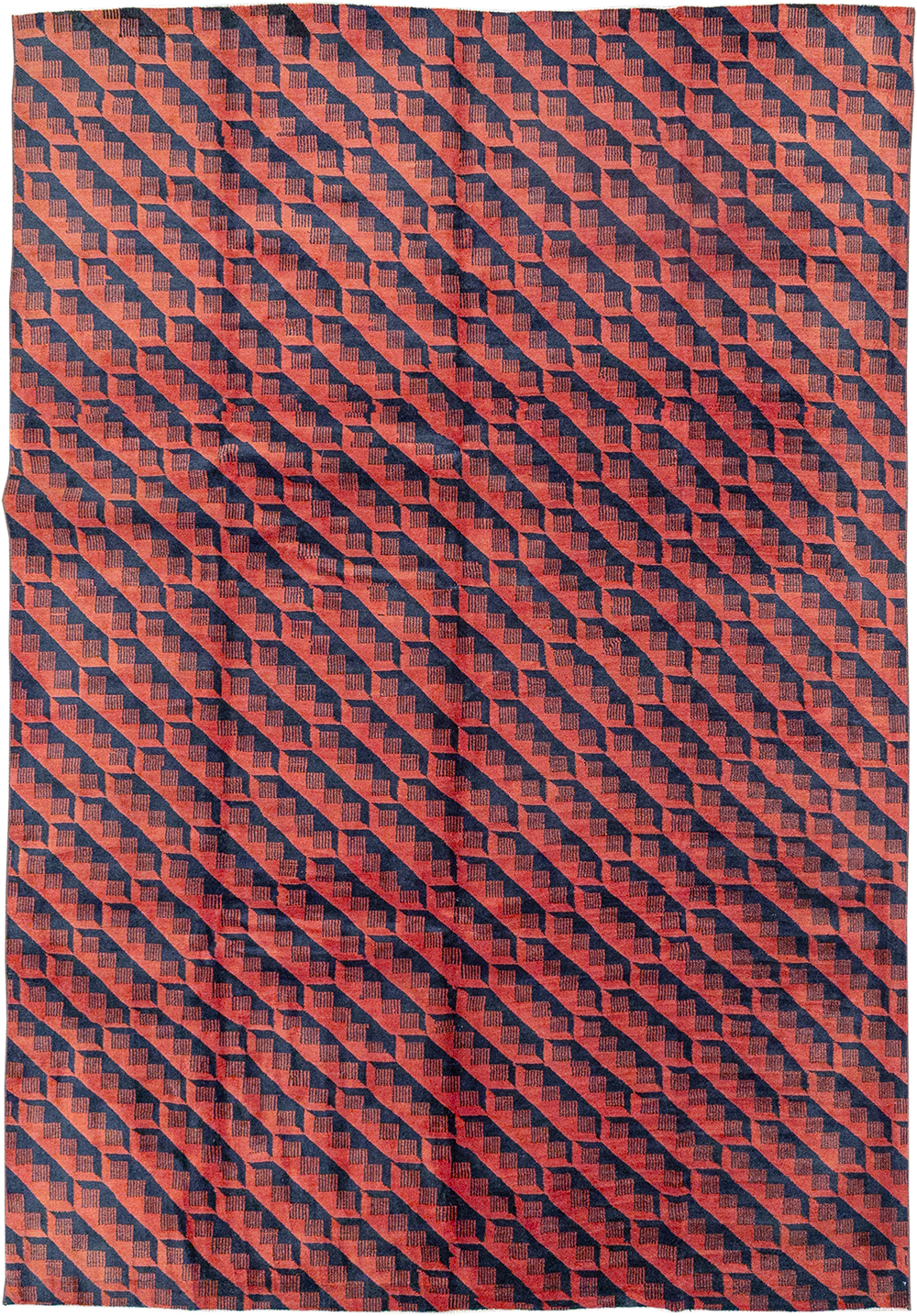 Vintage Anatolian Deco Carpet, No.31375 - Gss