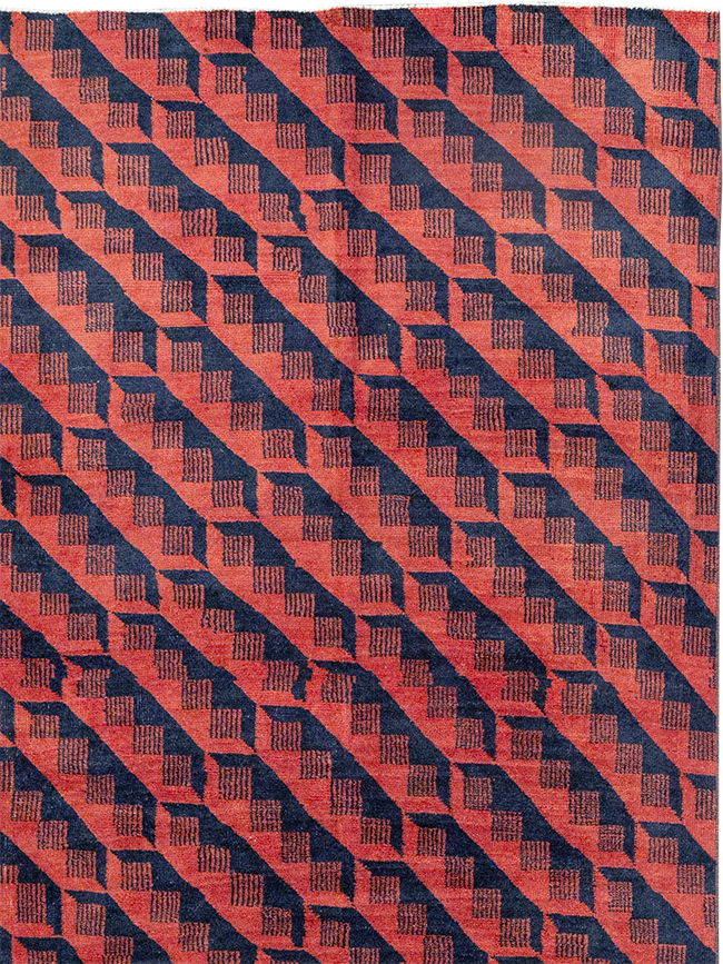 Vintage Anatolian Deco Carpet, No.31375 - Gss