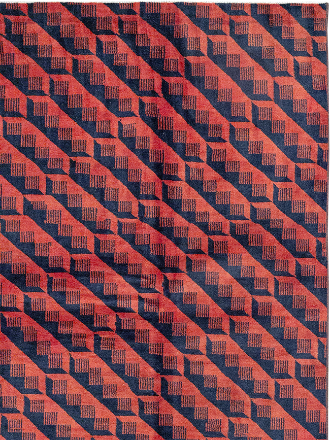 Vintage Anatolian Deco Carpet, No.31375 - Gss