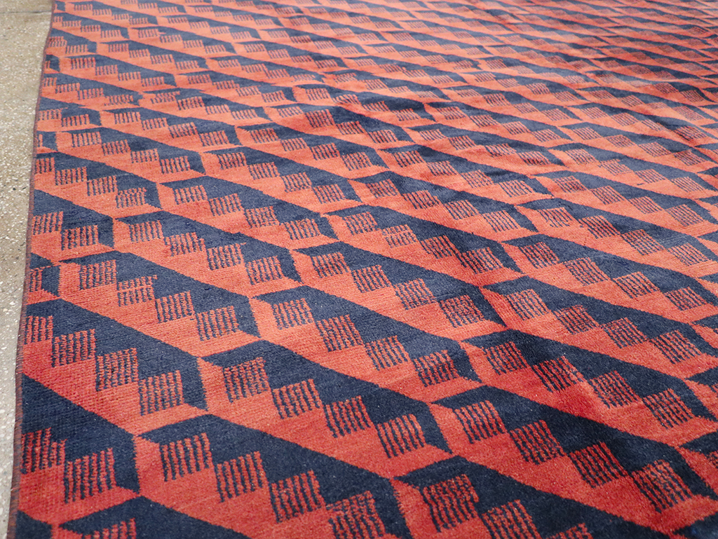 Vintage Anatolian Deco Carpet, No.31375 - Gss