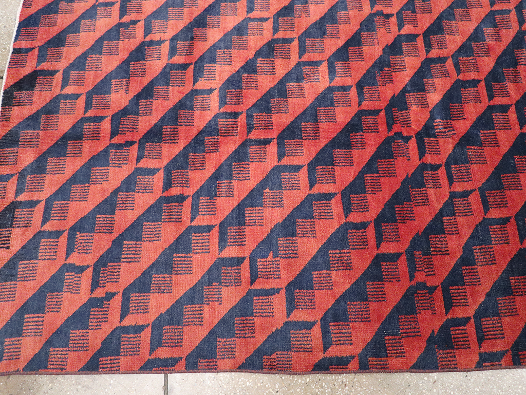 Vintage Anatolian Deco Carpet, No.31375 - Gss