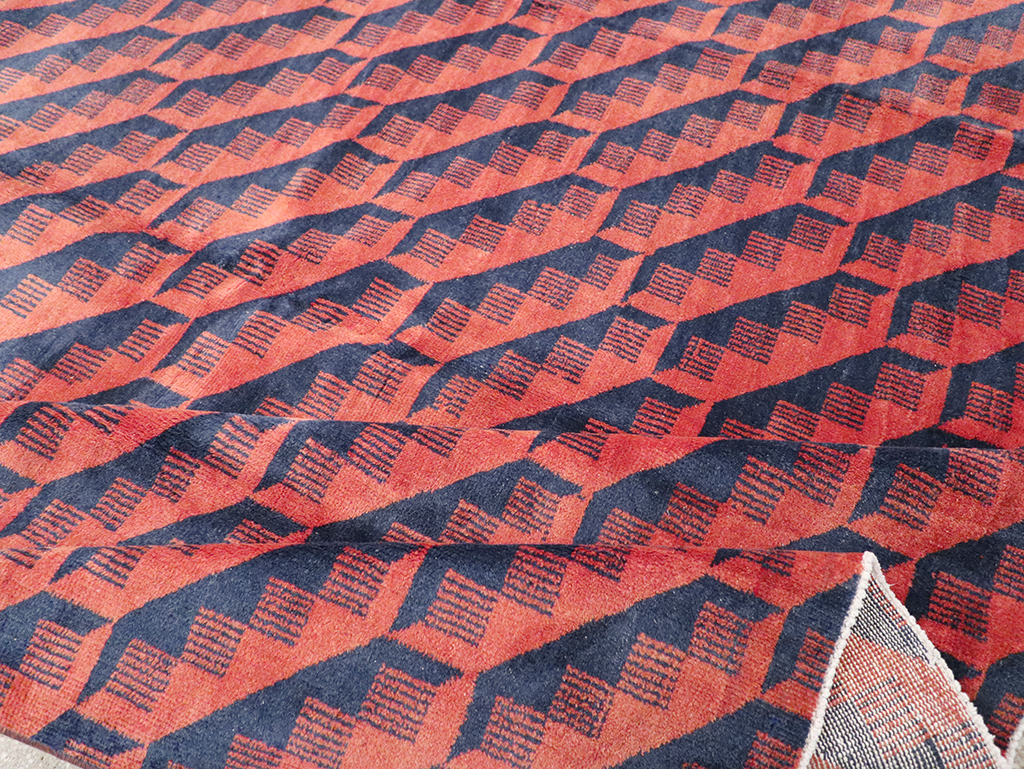 Vintage Anatolian Deco Carpet, No.31375 - Gss