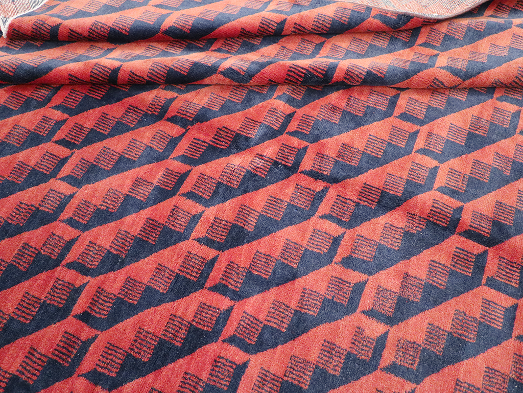 Vintage Anatolian Deco Carpet, No.31375 - Gss