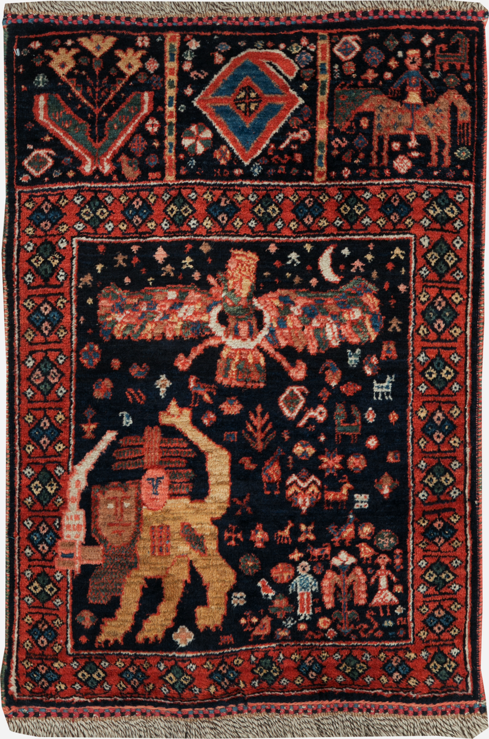 Persian Qashqai Pictorial Rug, No.31396 - Gss