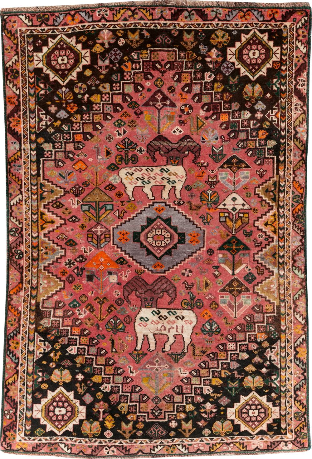 Vintage Persian Pictorial Shiraz Rug, No.31398 - Gss