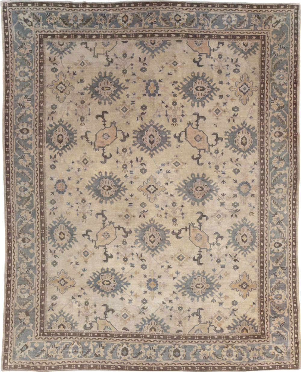Antique Turkish Oushak Large Room Size Carpet, No.31405 - Gss