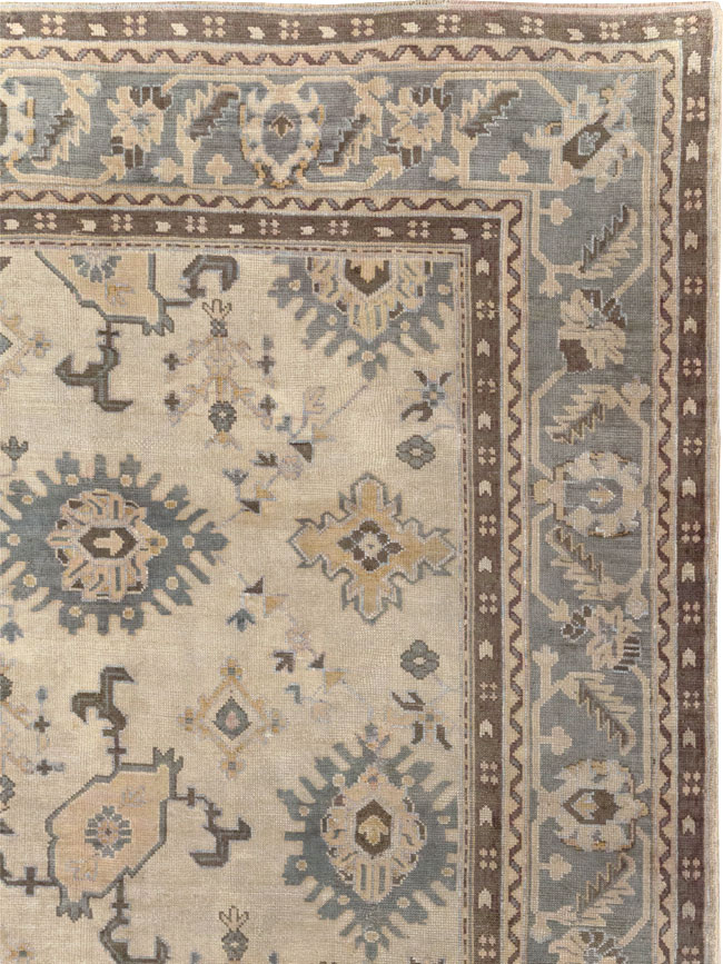 Antique Turkish Oushak Large Room Size Carpet, No.31405 - Gss