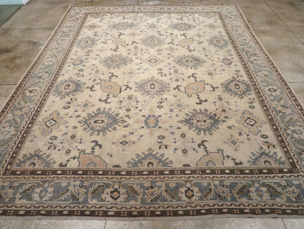 Antique Turkish Oushak Large Room Size Carpet, No.31405 - Gss