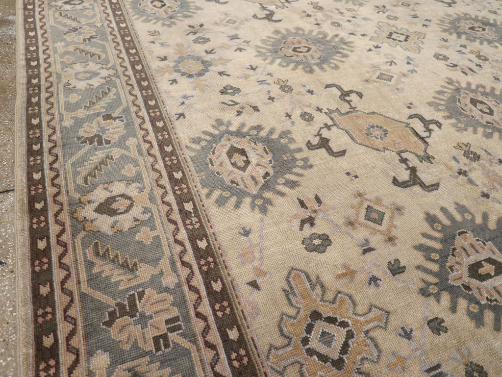 Antique Turkish Oushak Large Room Size Carpet, No.31405 - Gss