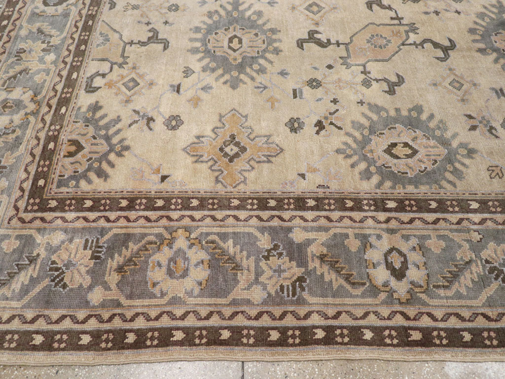 Antique Turkish Oushak Large Room Size Carpet, No.31405 - Gss