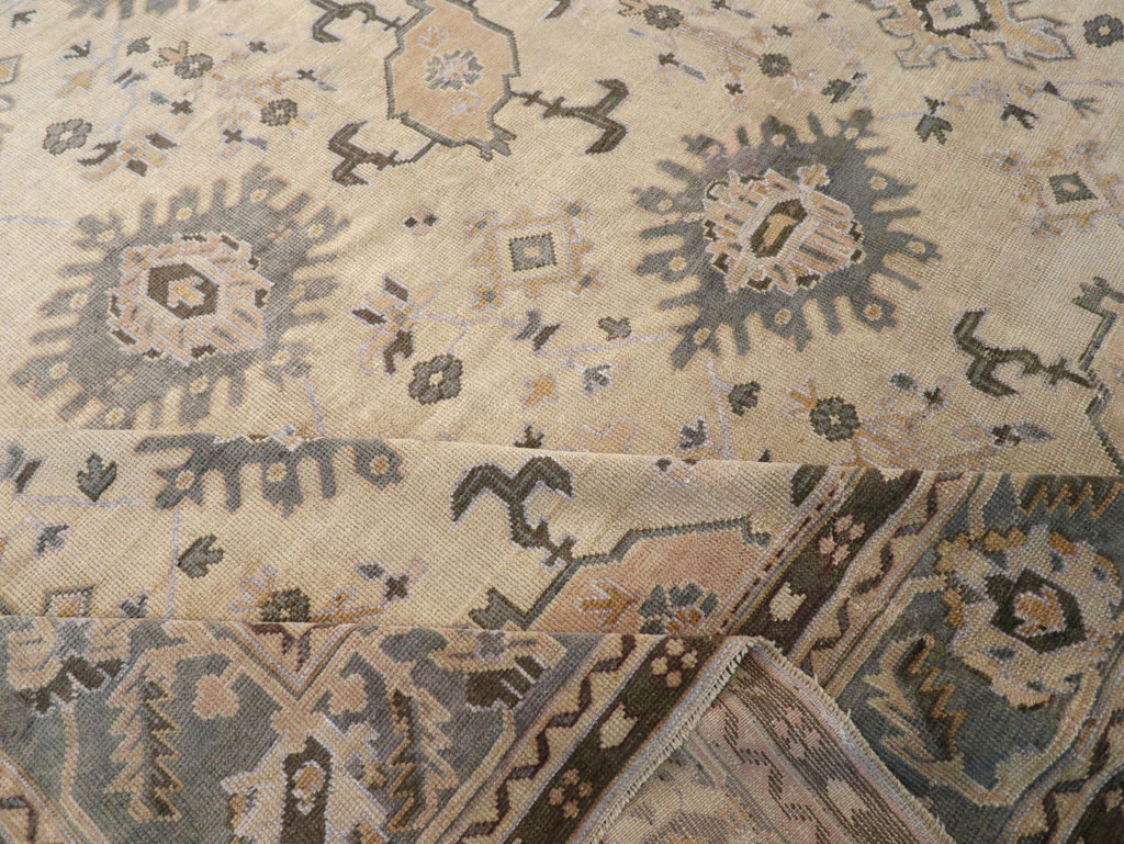 Antique Turkish Oushak Large Room Size Carpet, No.31405 - Gss