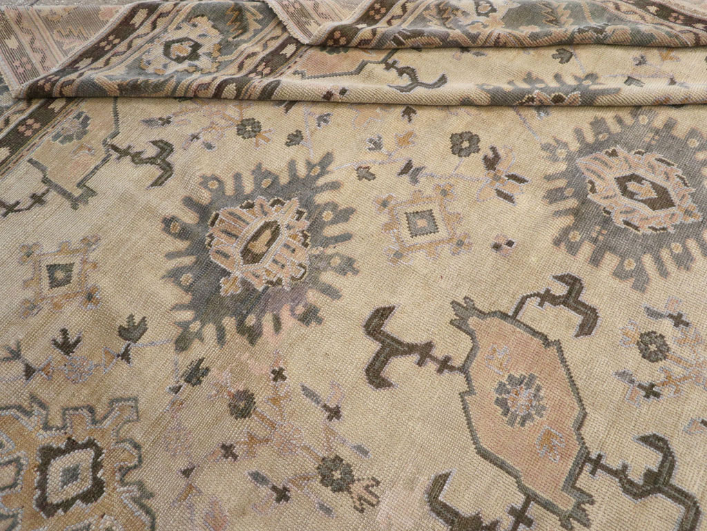 Antique Turkish Oushak Large Room Size Carpet, No.31405 - Gss