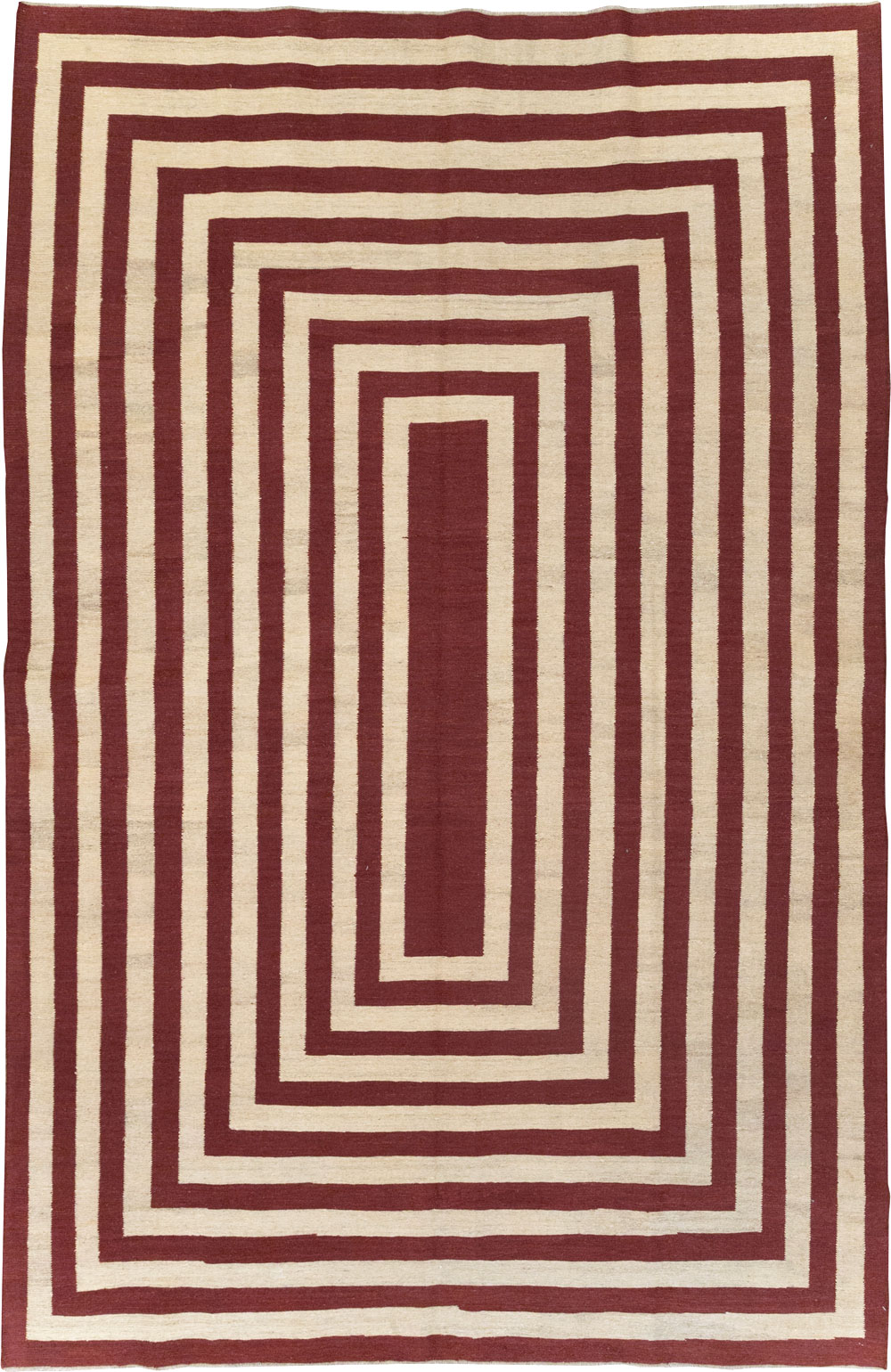 Contemporary Turkish Flatweave Accent Carpet, No.31412 - Gss