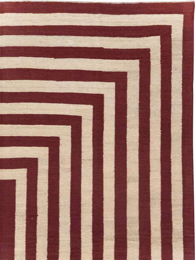 Contemporary Turkish Flatweave Accent Carpet, No.31412 - Gss