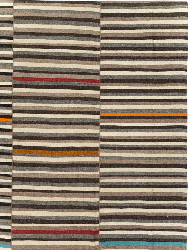 Modern Turkish Flatweave Room Size Carpet, No.31416 - Gss