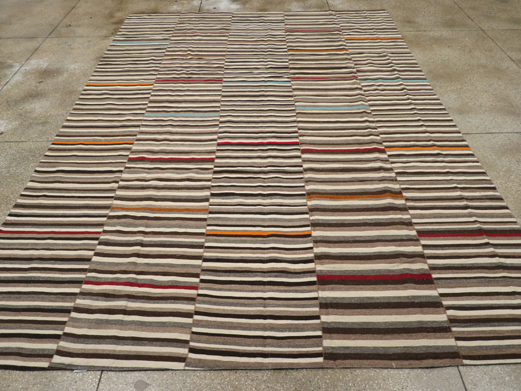 Modern Turkish Flatweave Room Size Carpet, No.31416 - Gss