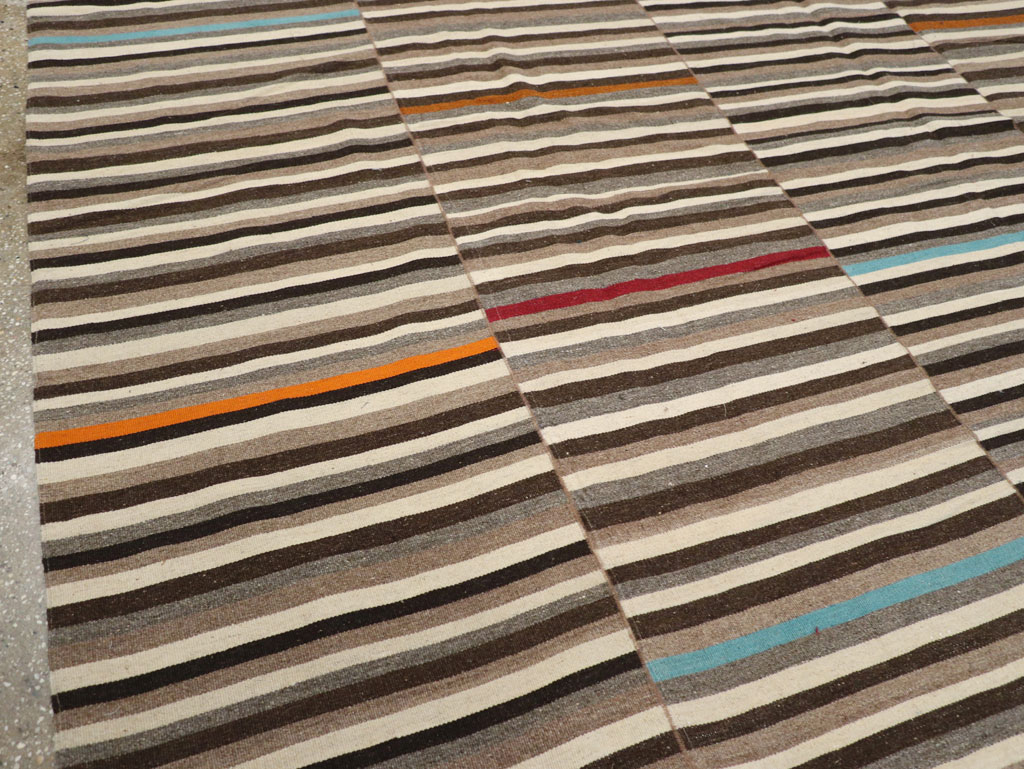 Modern Turkish Flatweave Room Size Carpet, No.31416 - Gss