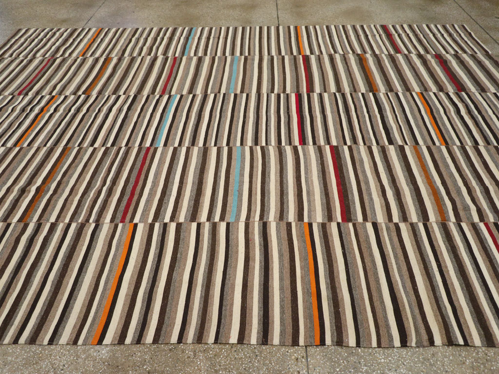 Modern Turkish Flatweave Room Size Carpet, No.31416 - Gss