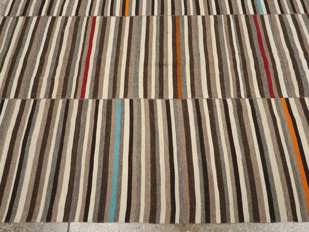 Modern Turkish Flatweave Room Size Carpet, No.31416 - Gss