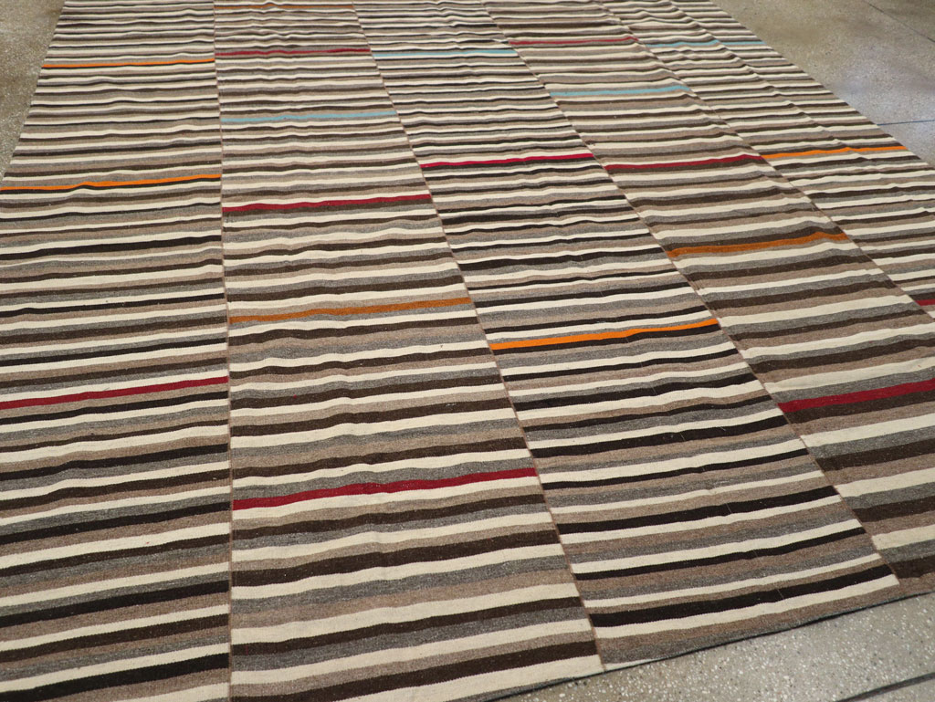 Modern Turkish Flatweave Room Size Carpet, No.31416 - Gss