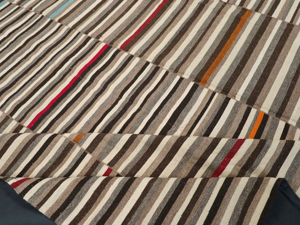 Modern Turkish Flatweave Room Size Carpet, No.31416 - Gss