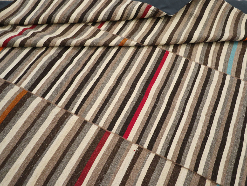 Modern Turkish Flatweave Room Size Carpet, No.31416 - Gss