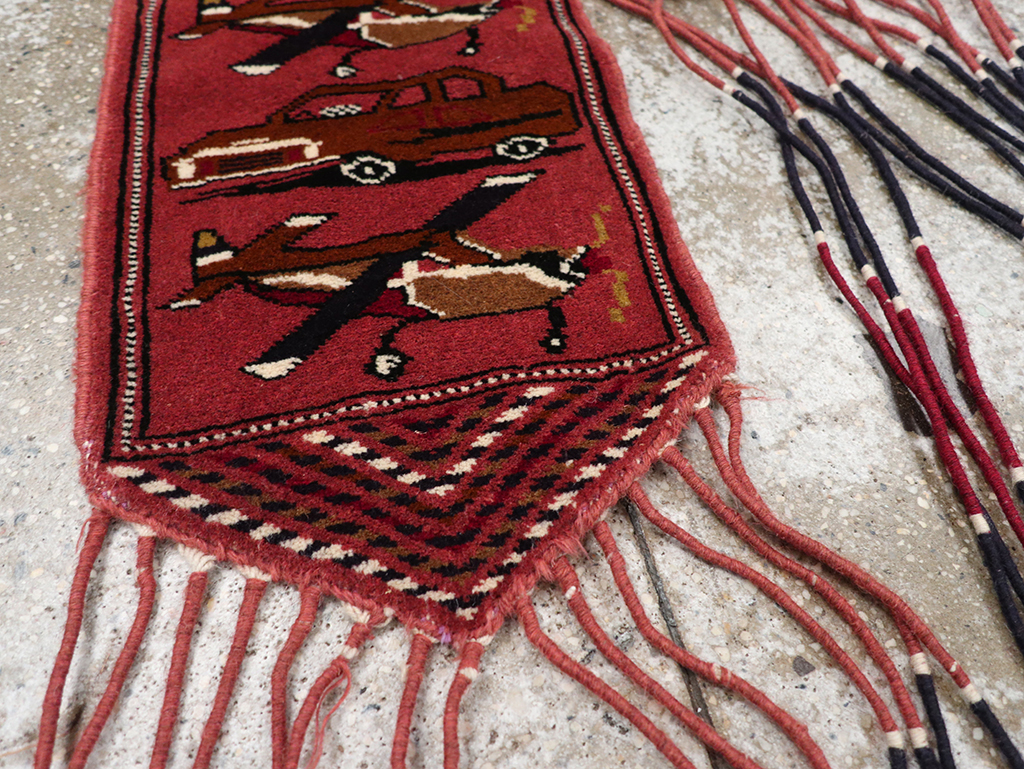 Vintage Central Asian Turkoman War Rug Style Door Hanging, No.31417 - Gss