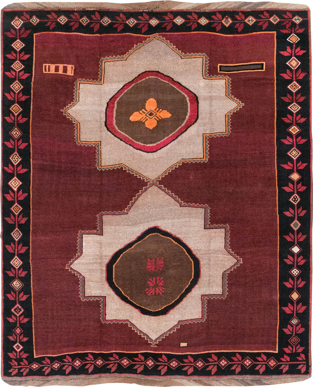 Vintage Turkish Anatolian Tribal Room Size Carpet, No.31419 - Gss