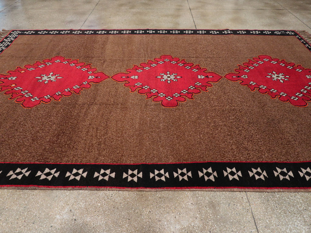 Vintage Turkish Anatolian Tribal Room Size Carpet, No.31420 - Gss