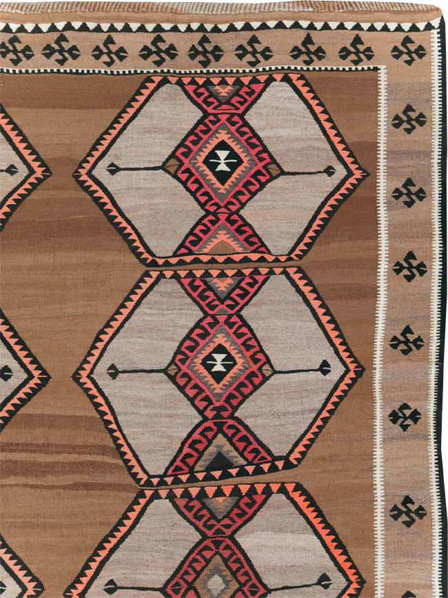 Vintage Turkish Flatweave Kilim Room Size Carpet, No.31423 - Gss