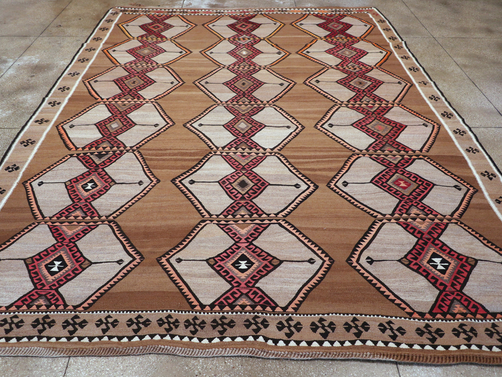 Vintage Turkish Flatweave Kilim Room Size Carpet, No.31423 - Gss