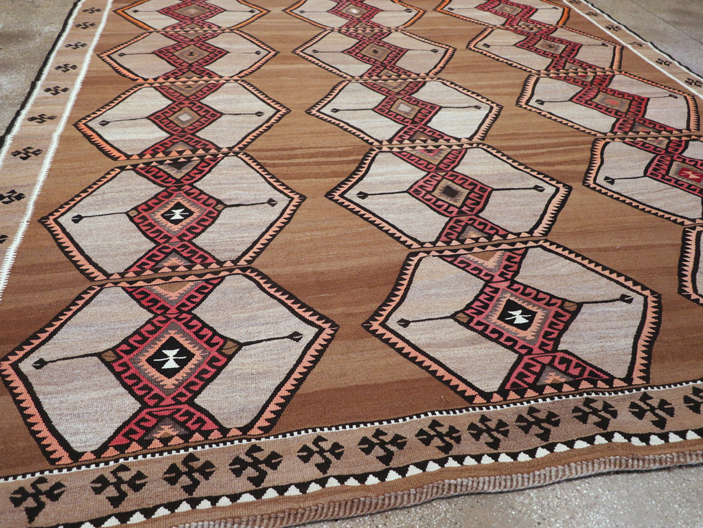 Vintage Turkish Flatweave Kilim Room Size Carpet, No.31423 - Gss