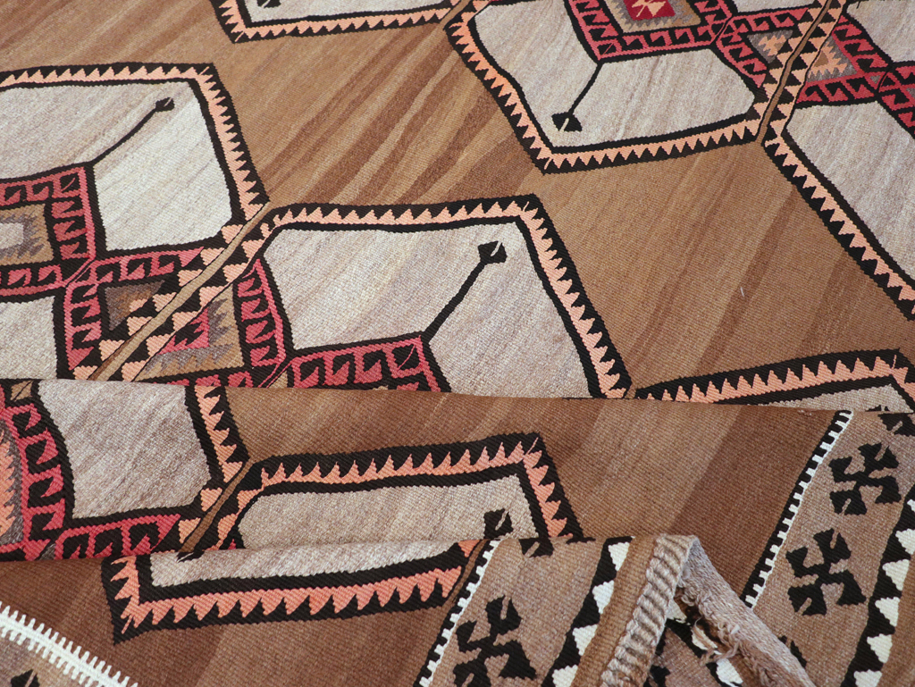 Vintage Turkish Flatweave Kilim Room Size Carpet, No.31423 - Gss