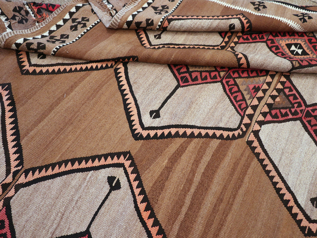 Vintage Turkish Flatweave Kilim Room Size Carpet, No.31423 - Gss