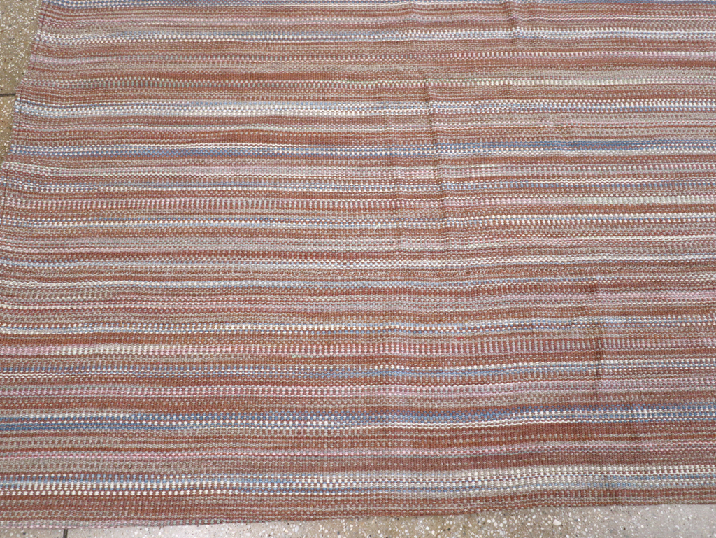 Modern Turkish Flatweave Room Size Carpet, No.31425 - Gss