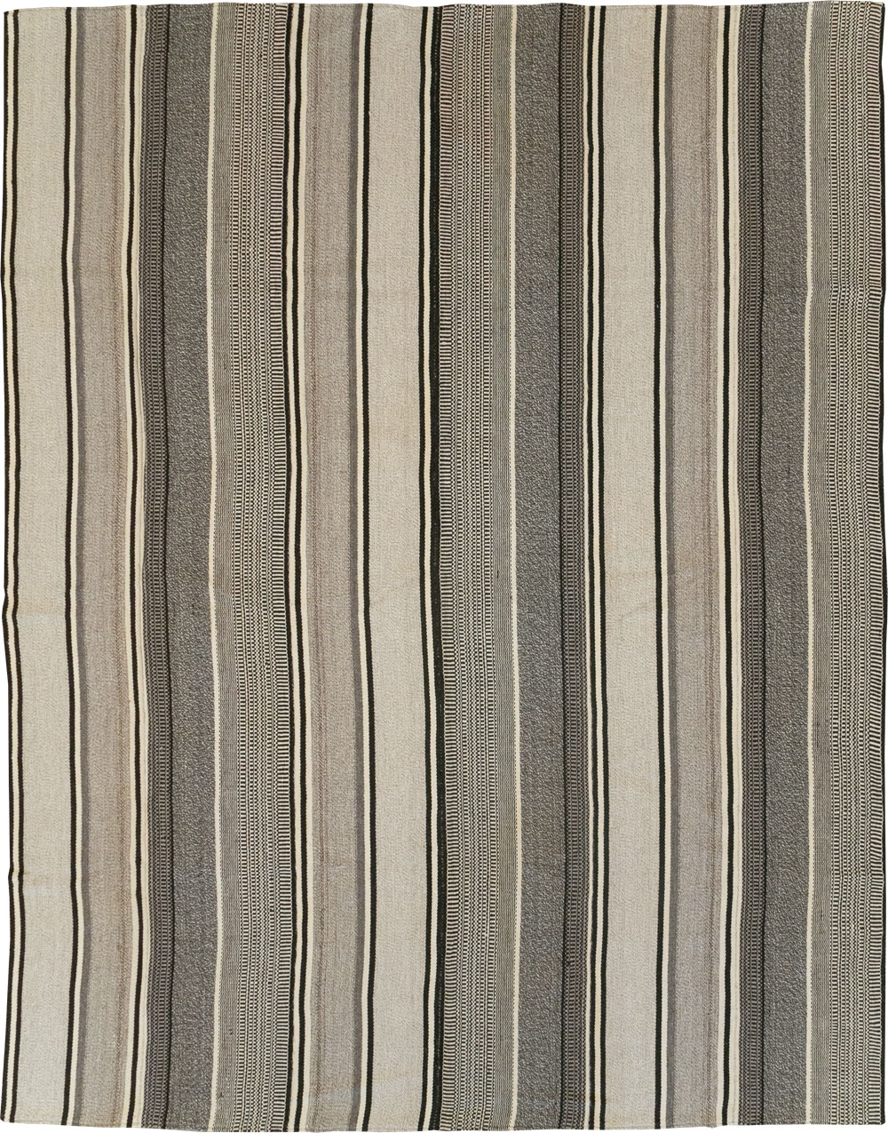 Modern Turkish Flatweave Room Size Carpet, No.31426 - Gss