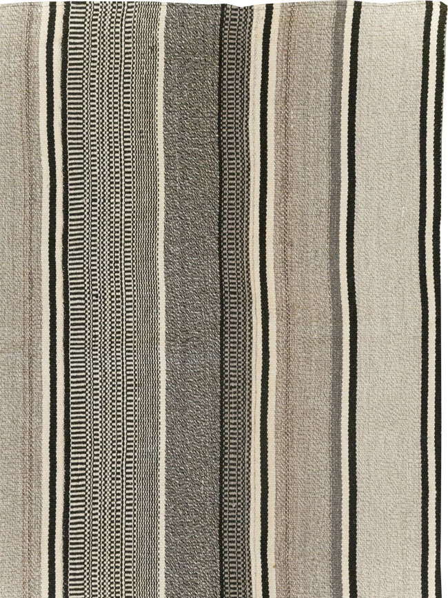 Modern Turkish Flatweave Room Size Carpet, No.31426 - Gss