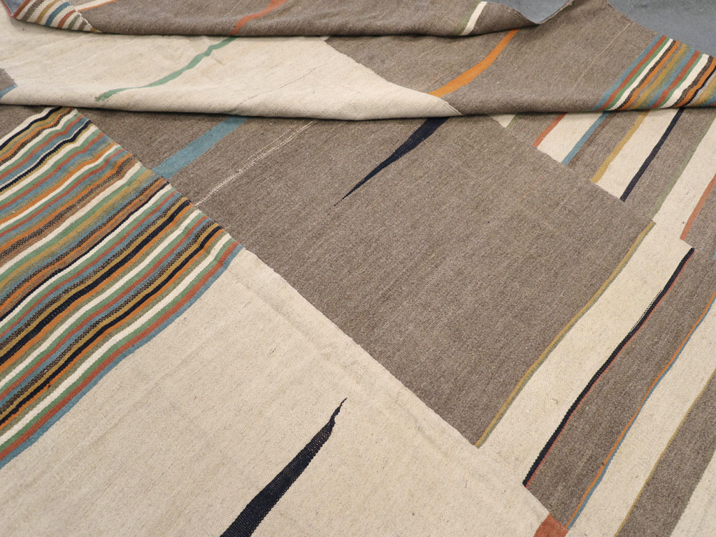 Modern Turkish Flatweave Room Size Carpet, No.31427 - Gss