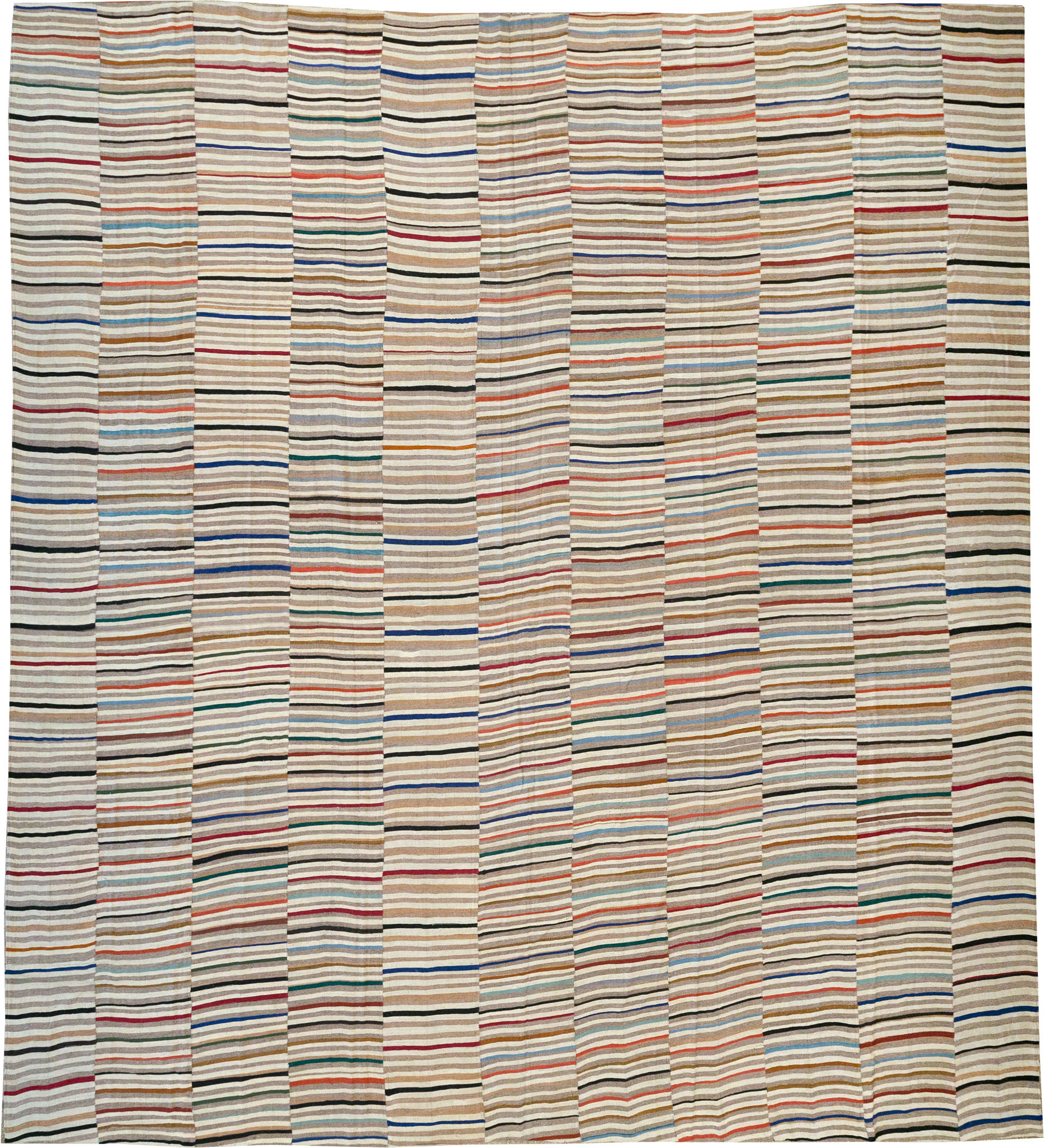 Modern Turkish Flatweave Kilim Oversize Square Carpet, No.31431 - Gss