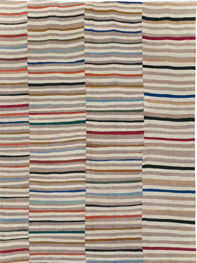 Modern Turkish Flatweave Kilim Oversize Square Carpet, No.31431 - Gss