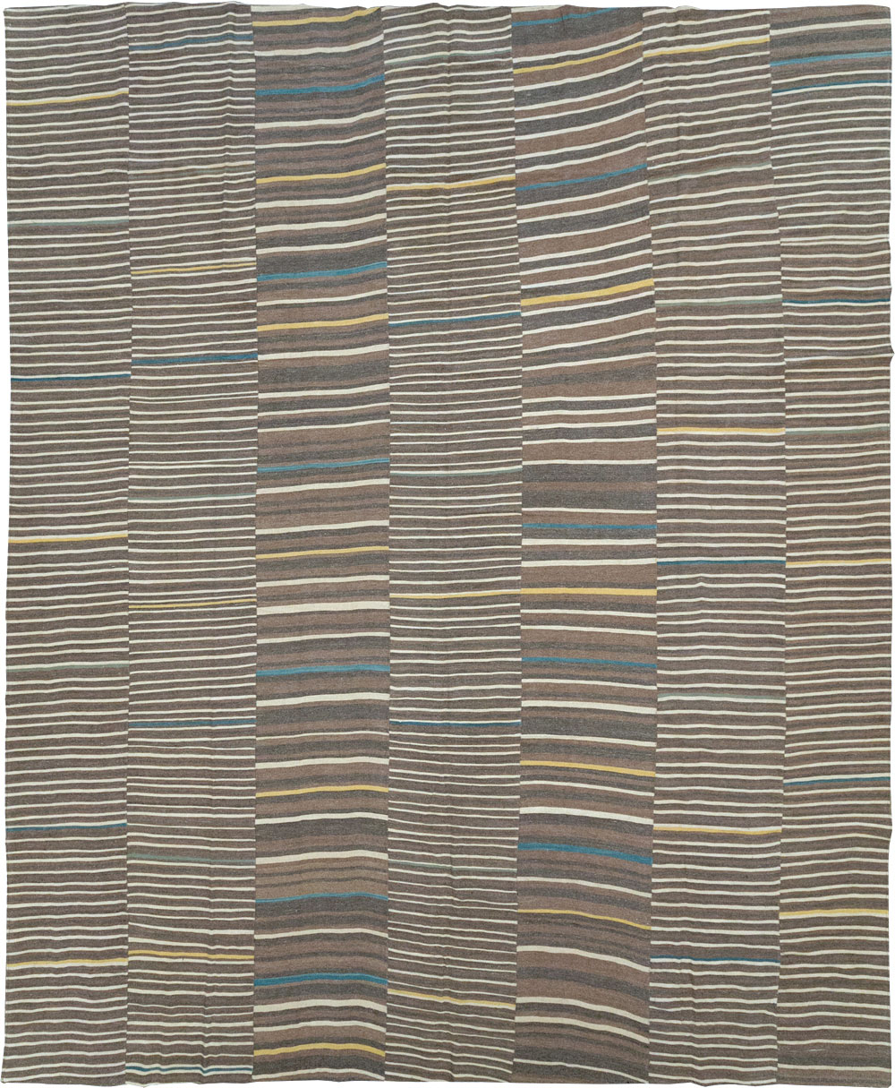 Modern Turkish Flatweave Large Room Size Carpet, No.31435 - Gss