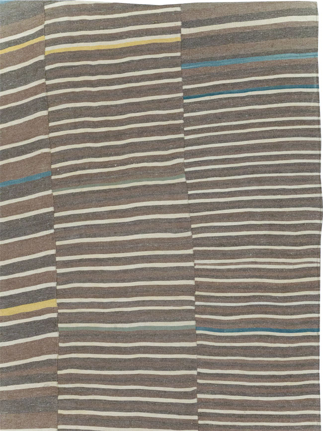 Modern Turkish Flatweave Large Room Size Carpet, No.31435 - Gss