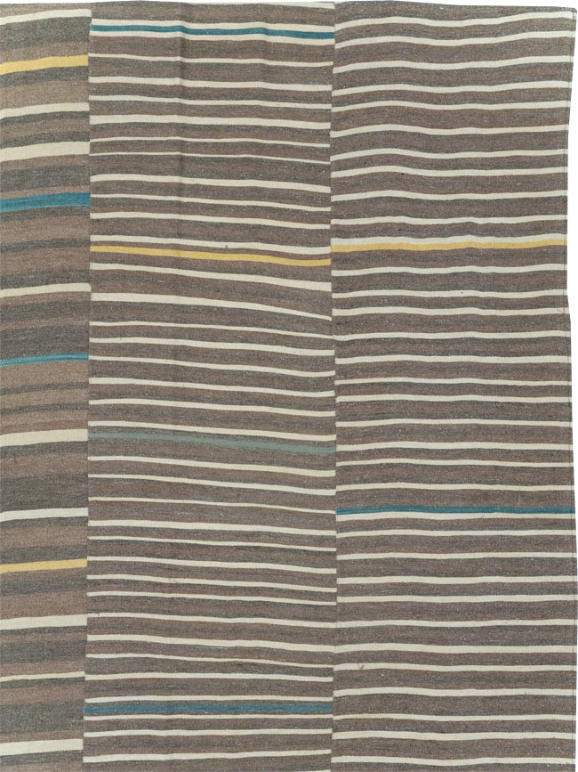 Modern Turkish Flatweave Large Room Size Carpet, No.31435 - Gss