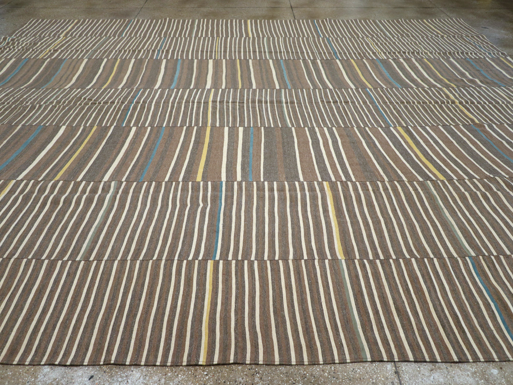 Modern Turkish Flatweave Large Room Size Carpet, No.31435 - Gss