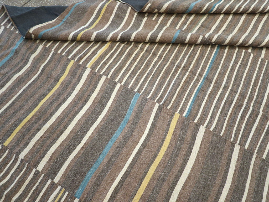 Modern Turkish Flatweave Large Room Size Carpet, No.31435 - Gss