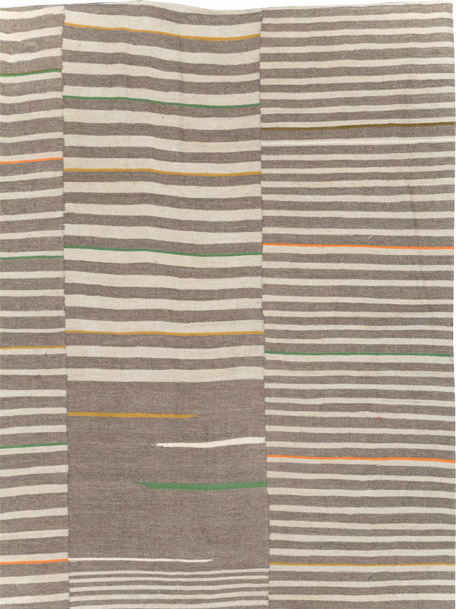 Modern Turkish Flatweave Large Room Size Carpet, No.31436 - Gss
